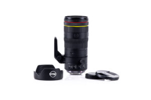 Canon lens on white background